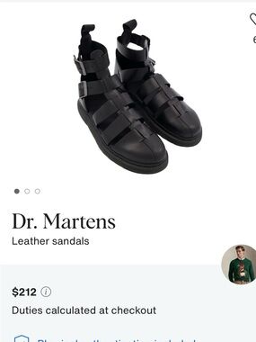 Dr. Martens Black Leather Multi-Strap Gladiator Sandals 13